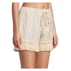 Ramy Brook Mina Fringed Shorts Swim Cover Up Shorts Size Large *NWT*